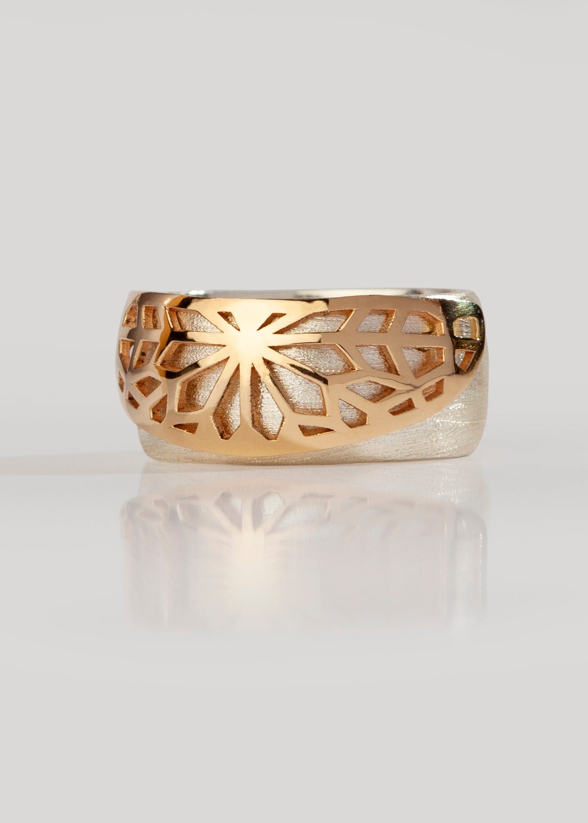 "Hidden Geometry" Handcrafted Gold & Silver Ring by Banafsheh Hemmati