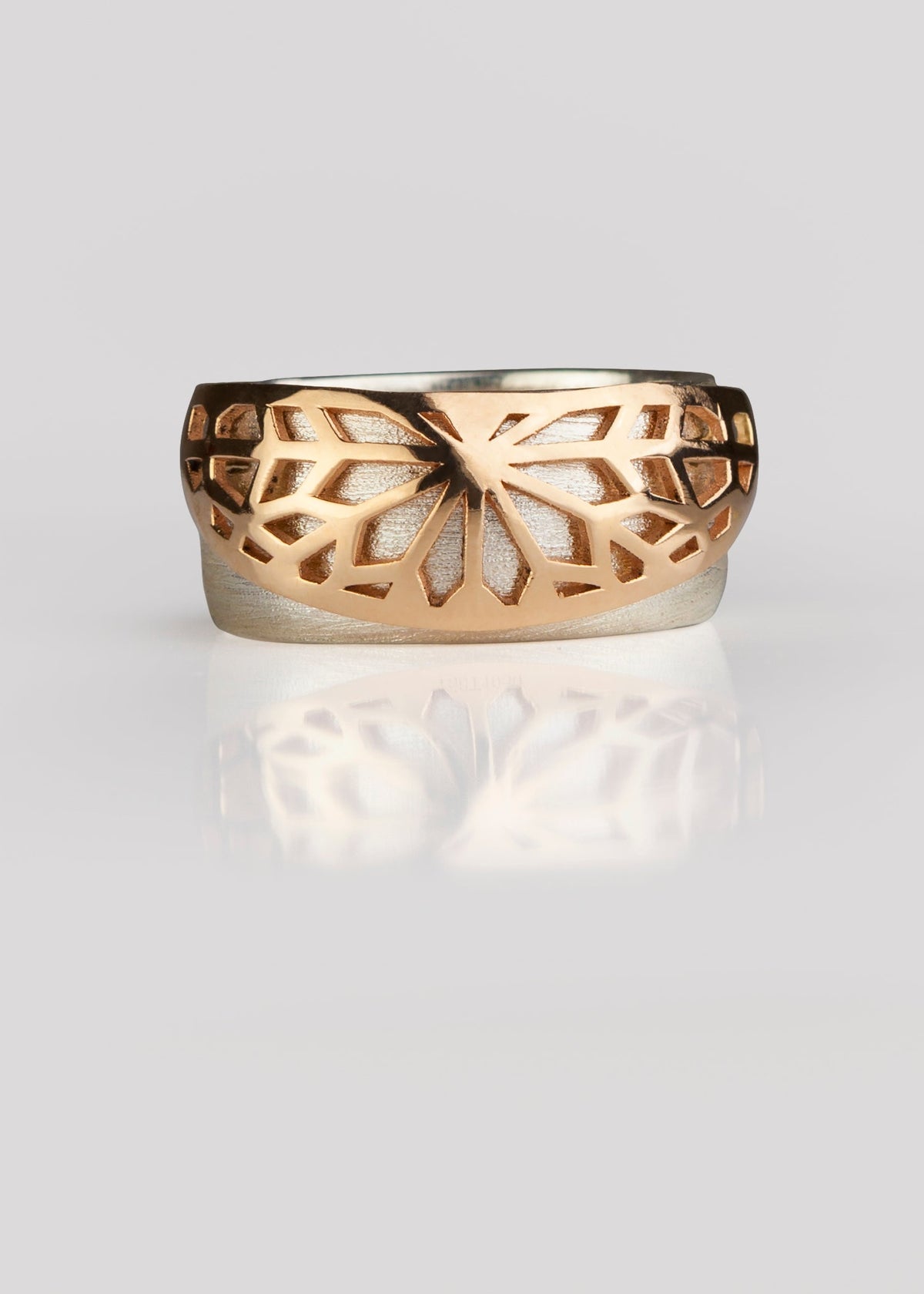 "Hidden Geometry" Handcrafted Gold & Silver Ring by Banafsheh Hemmati