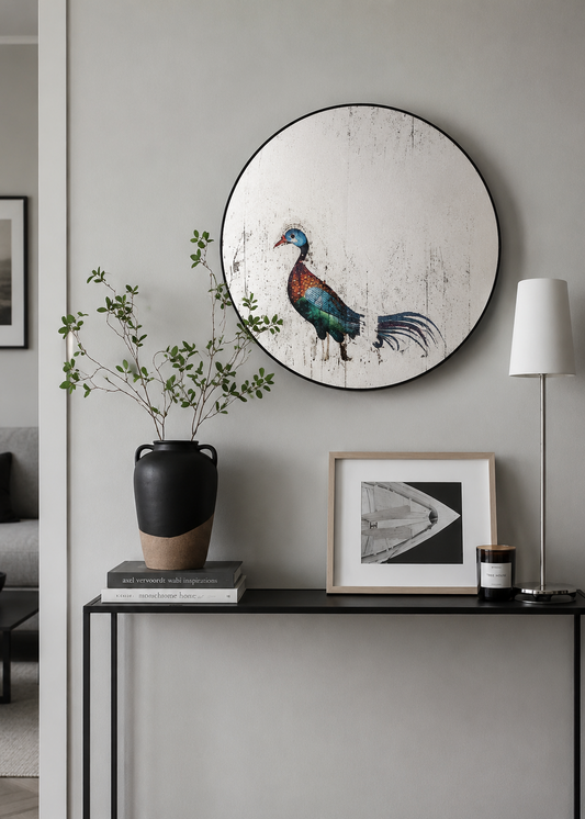 Metal-Framed Round Mirror by Rashed
