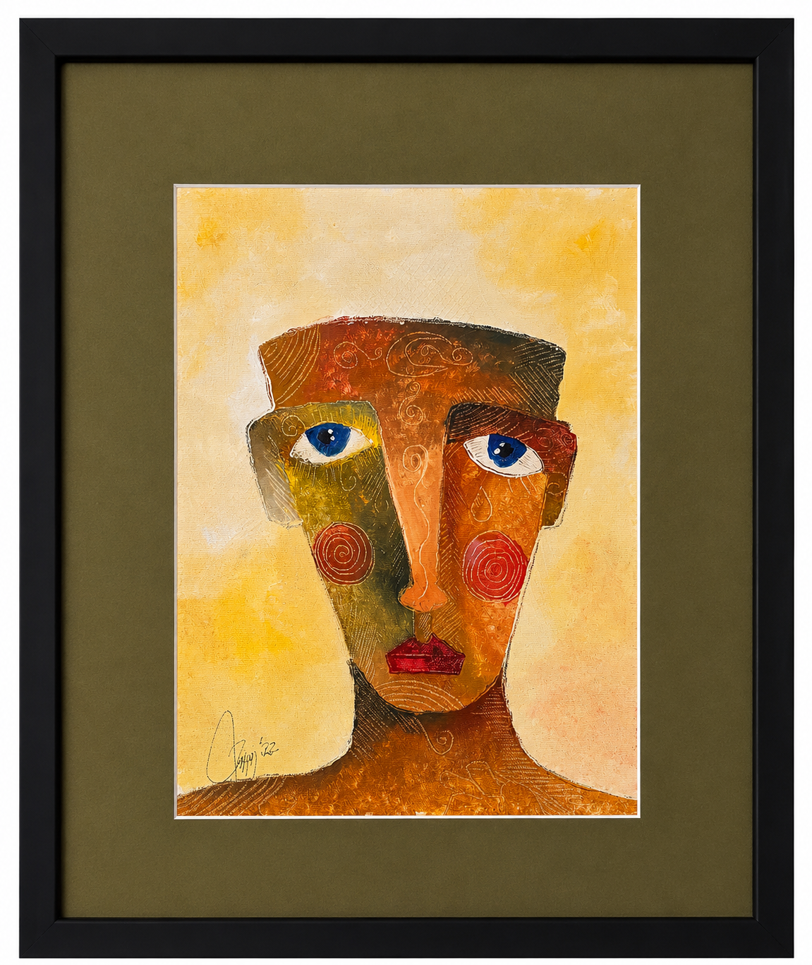 "Look at you" Painting by Jorge Rojas, Acrylic on Cardboard