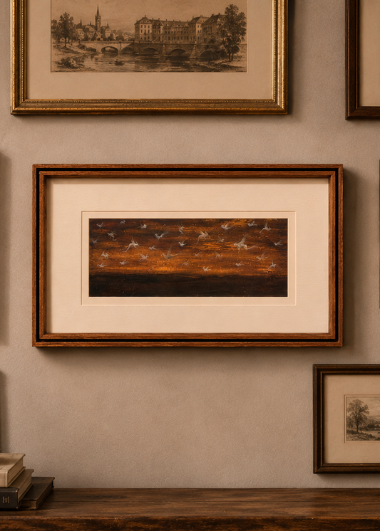 "Abrakan 19" Painting by Peybak - Gesso and Acrylic on Cardboard (4 1/2 inch × 11 1/2 inch)