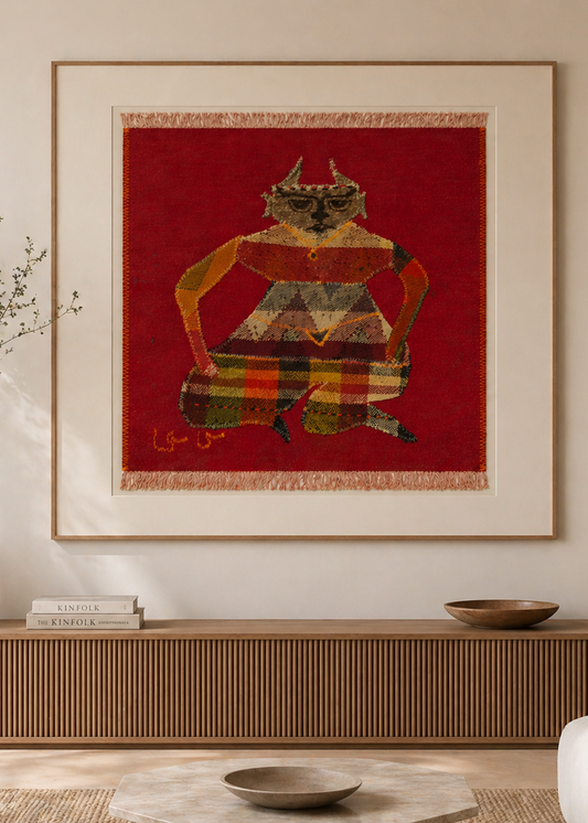 "Untitled" Textile Art by CC - Kilim Art (H: 29.53 in × W: 25.20 in)