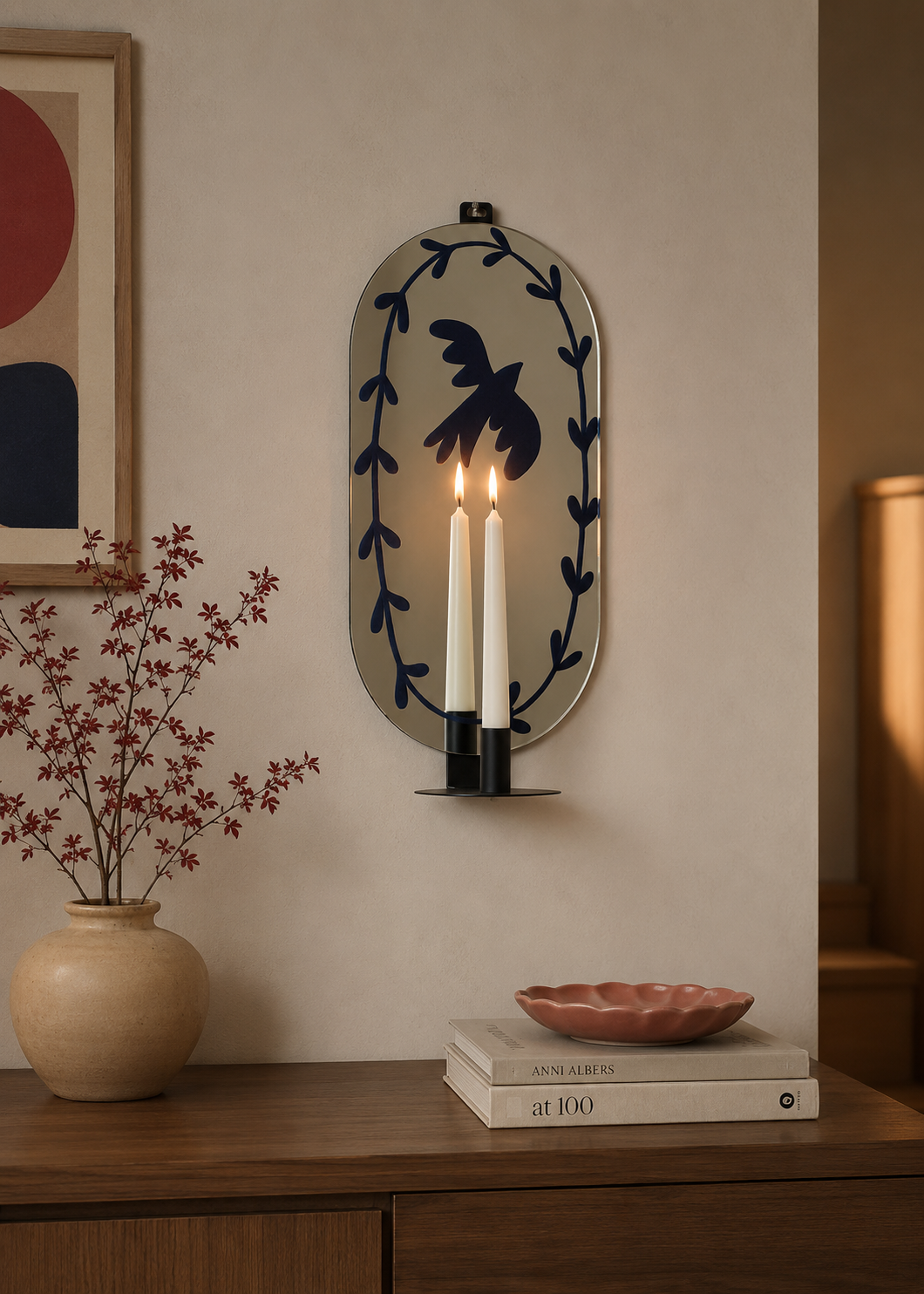 Flight of Peace Mirror Candleholder by Rashed