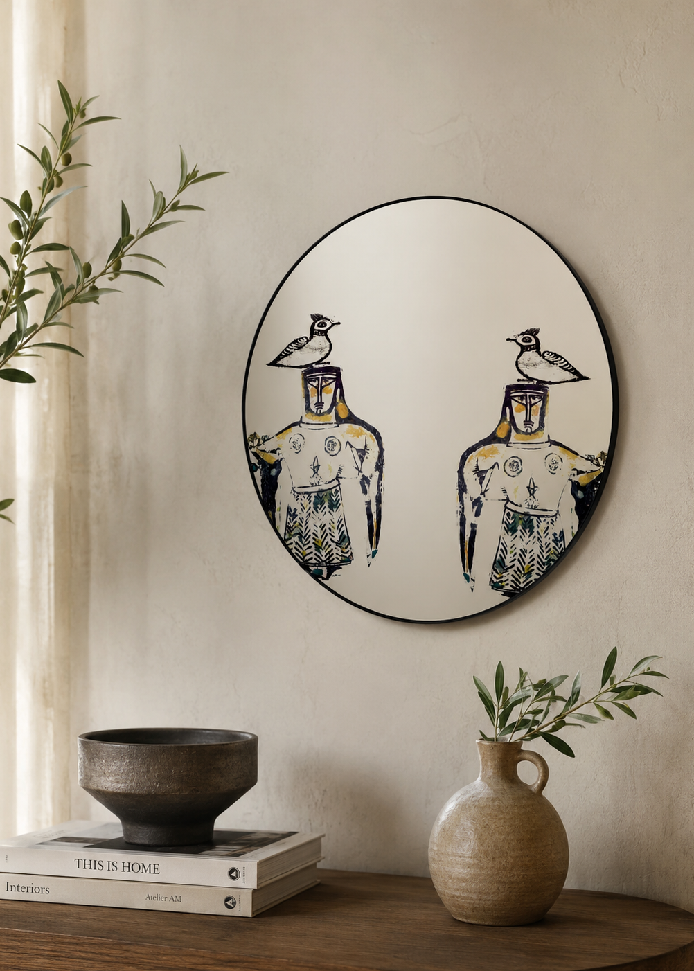 Metal Framed Round Mirror 460063