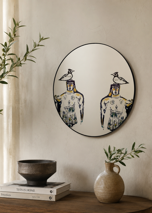 Metal Framed Round Mirror 460063