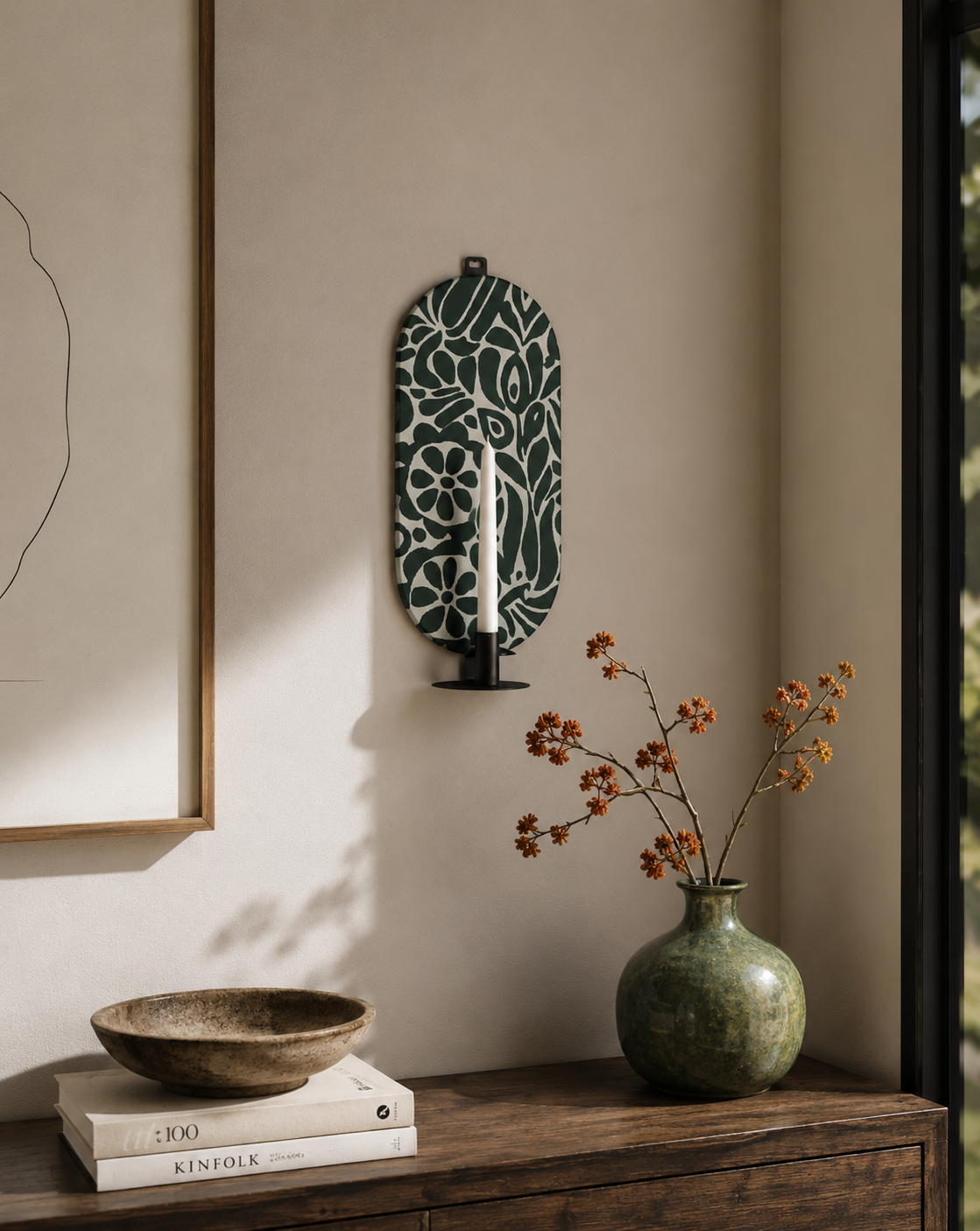 Moonlit Bloom Mirror – Candle Holder by Rashed