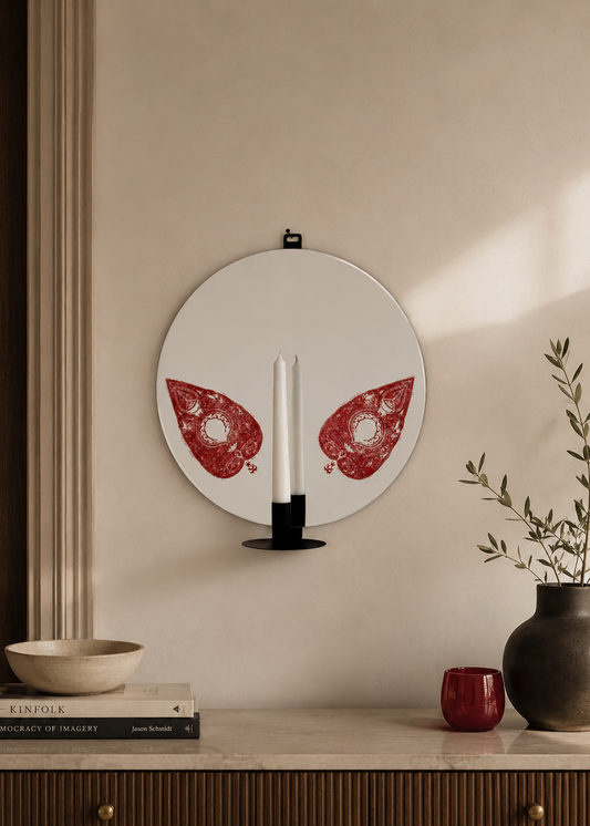 Twin Cypress Mirror – Round Candleholder by Rashed