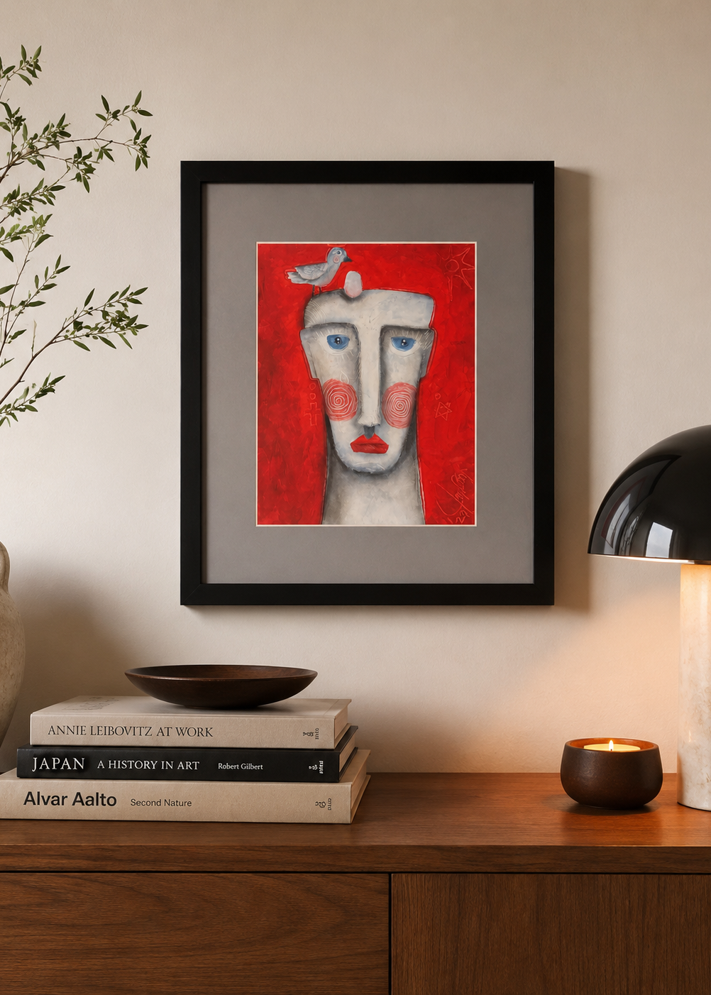 "Nesting" Painting by Jorge Rojas- Acrylic on Cardboard