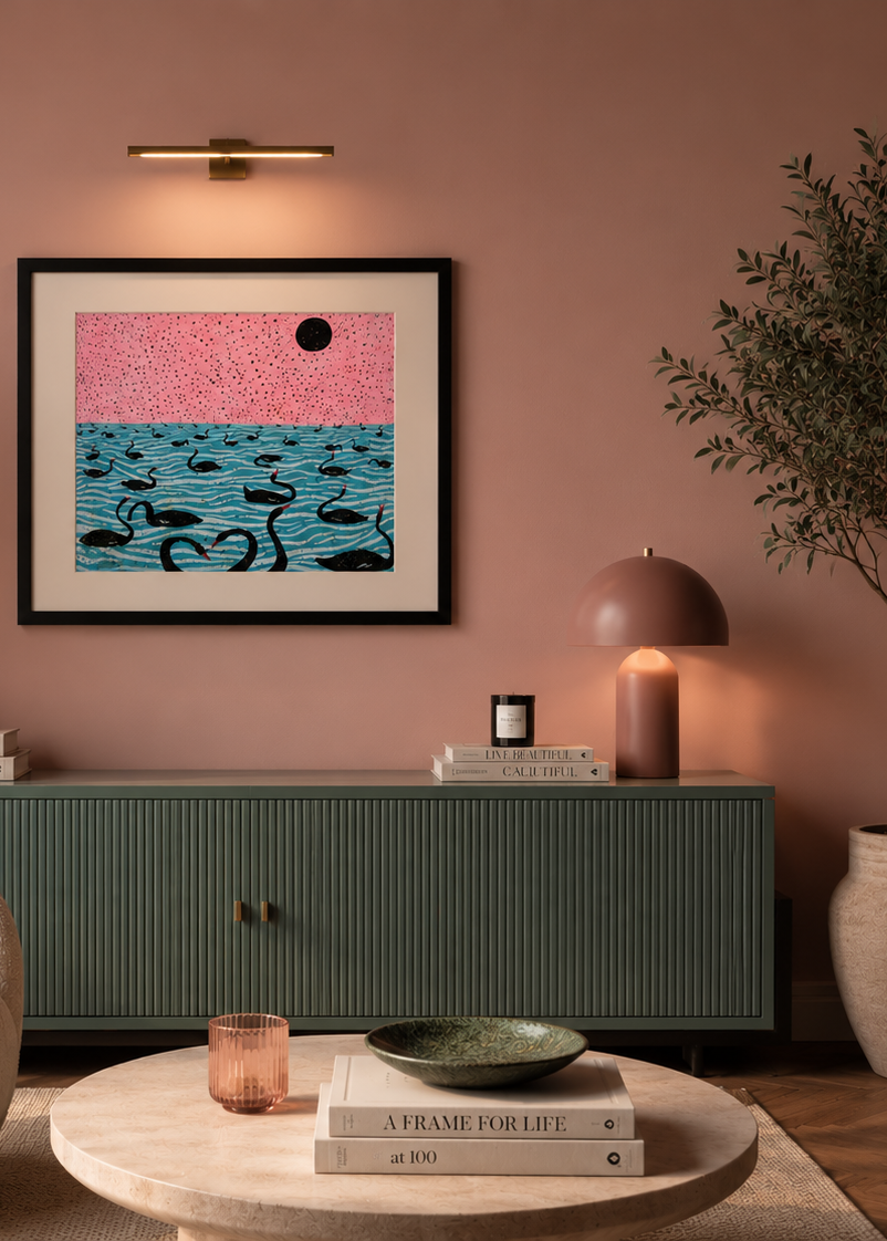 "Untitled" Painting by Mostafa Sarabi- Acrylic on Cardboard (16.5" × 22.0")