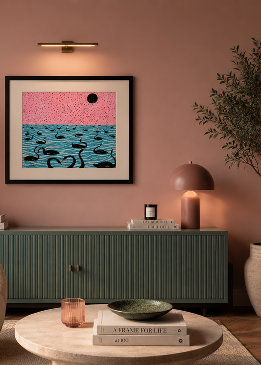 "Untitled" Painting by Mostafa Sarabi- Acrylic on Cardboard (16.5" × 22.0")