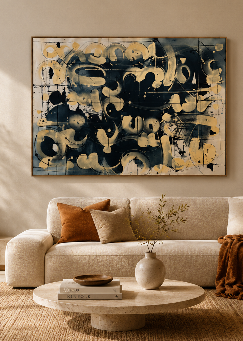 Abstract Painting by Babak Yaghooti- Acrylic on Canvas, (31.50" × 39.37")