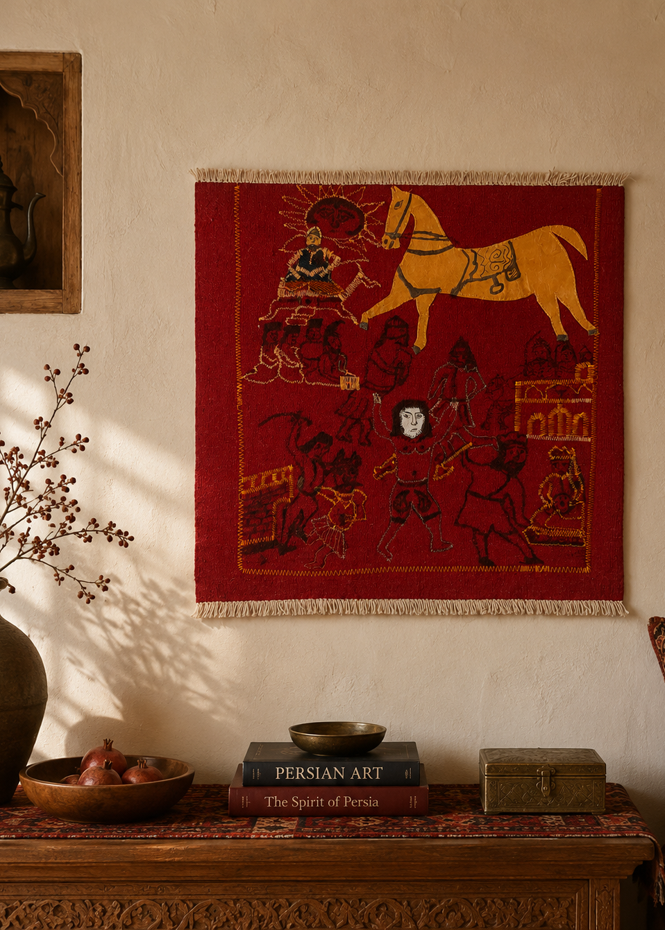 "Untitled" Textile Art by CC - Kilim Art (H: 26.38 in × W: 25.59 in)