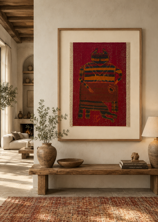 "Untitled" Textile Art by CC - Kilim Art (H: 34.25 in × W: 25.59 in)