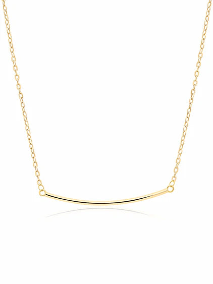 Gold necklace with thin bar