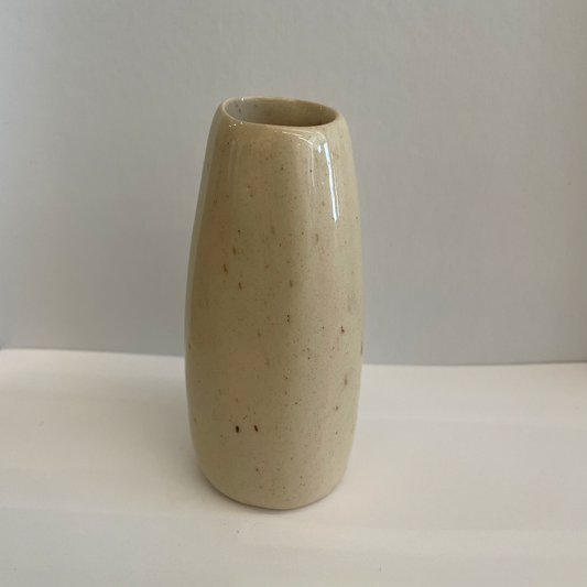 Small Beige ceramic vase.