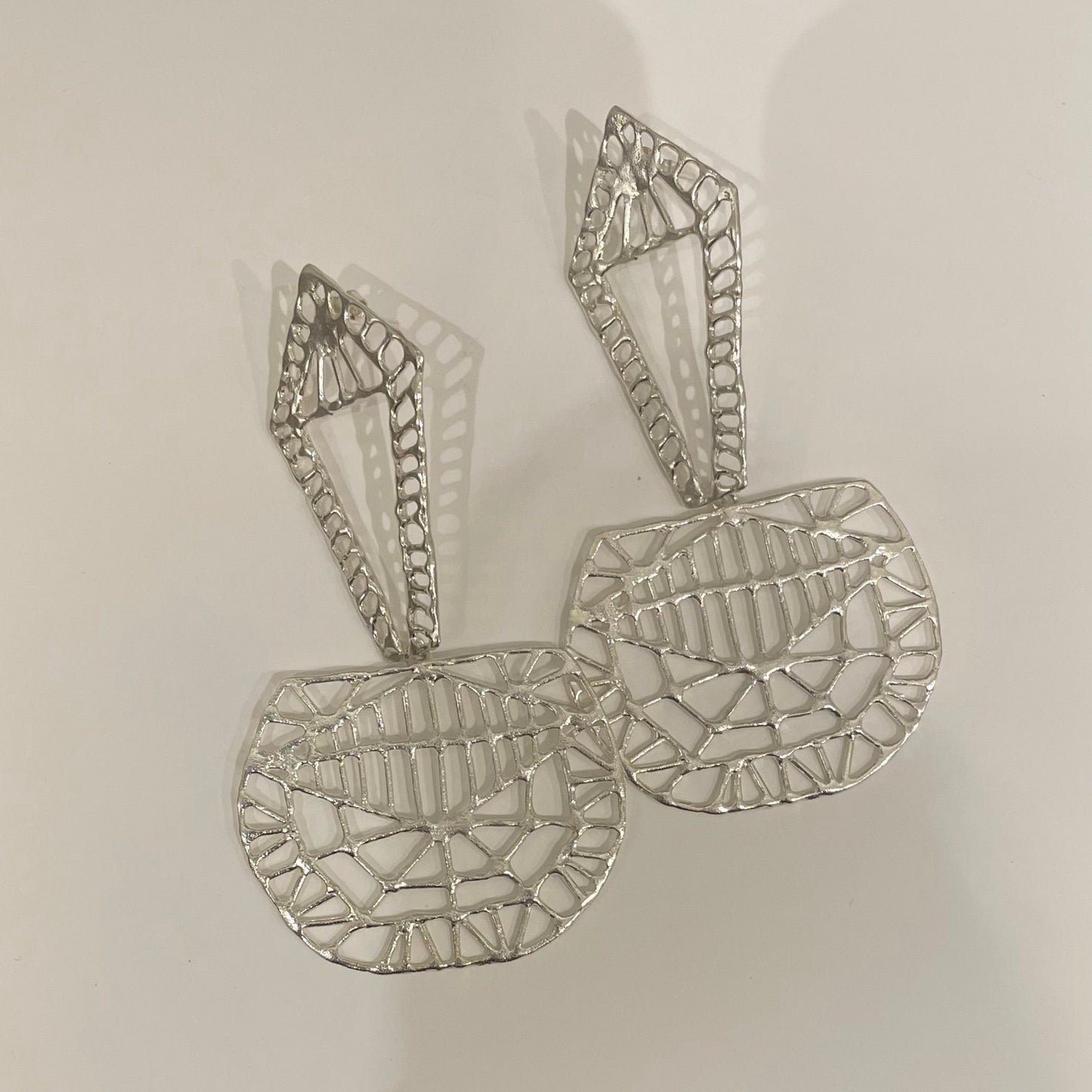Geometric silver earrings
