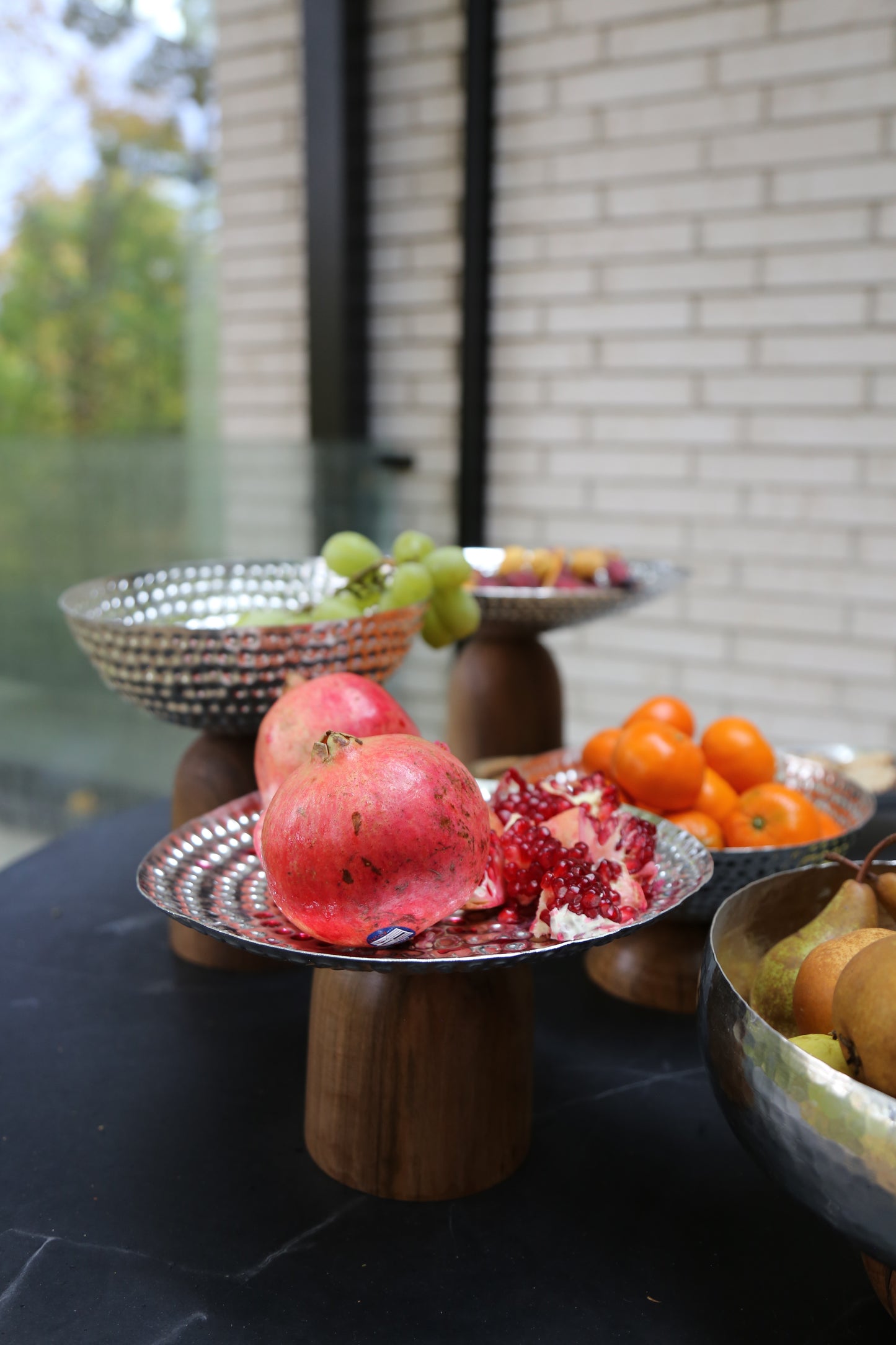 Copper Platter with Wooden Leg by Aramis