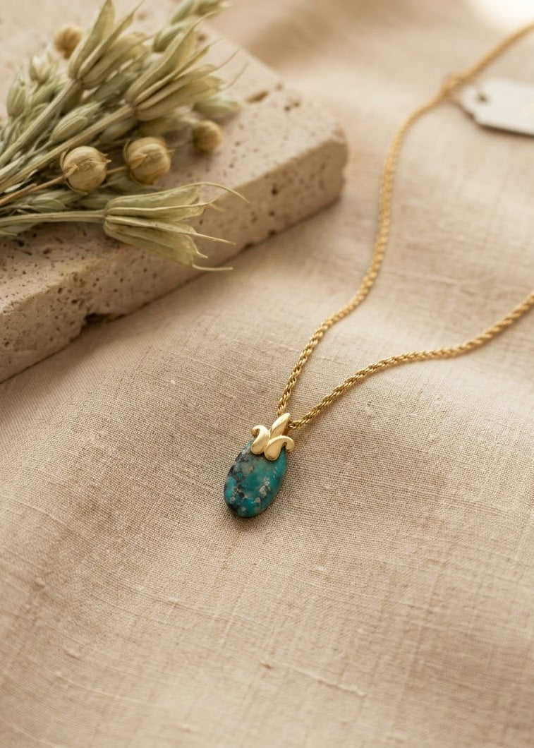 Eslimi Pendant with Turquoise by Banafsheh Hemmati