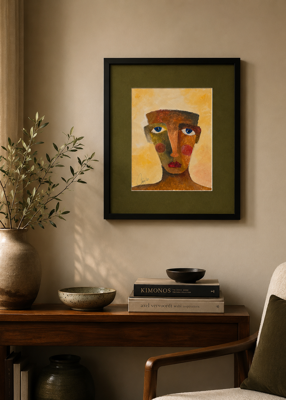 "Look at you" Painting by Jorge Rojas, Acrylic on Cardboard