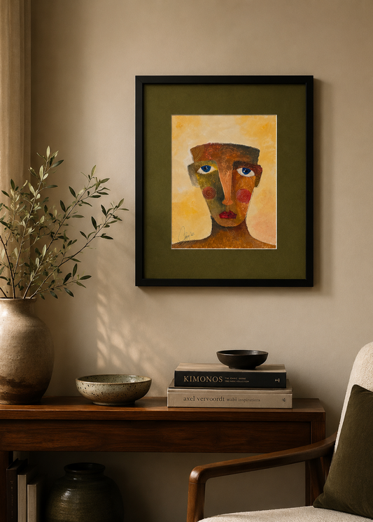 "Look at you" Painting by Jorge Rojas, Acrylic on Cardboard