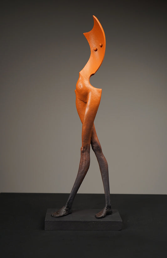 Crossed-Leg Standing Mademoiselle Sculpture by Soheyl Bastami - Unique Edition 17