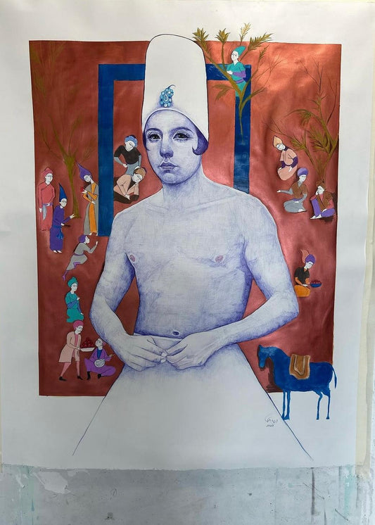Portrait by Ebrin Bagheri, Mixed Media (42" x 36")