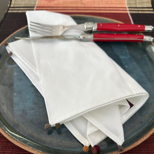 Napkin in dark red and black on two sides