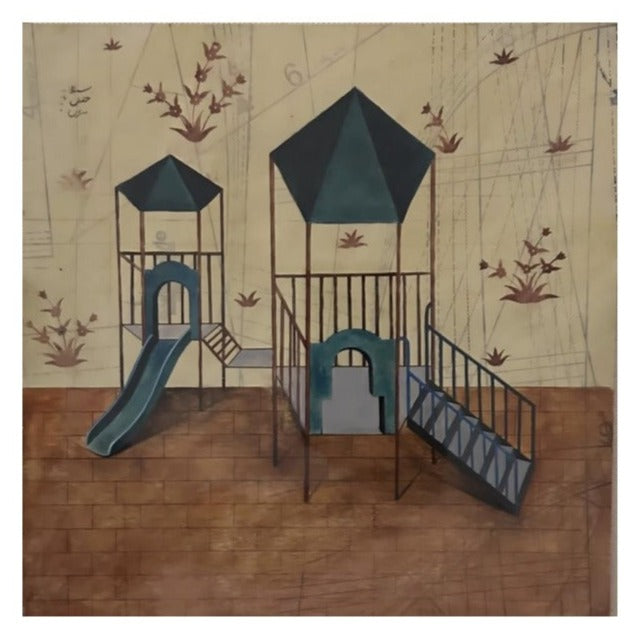 Play Ground Painting by Shila Piran- Acrylic on Paperboard (9.8"x9.8")