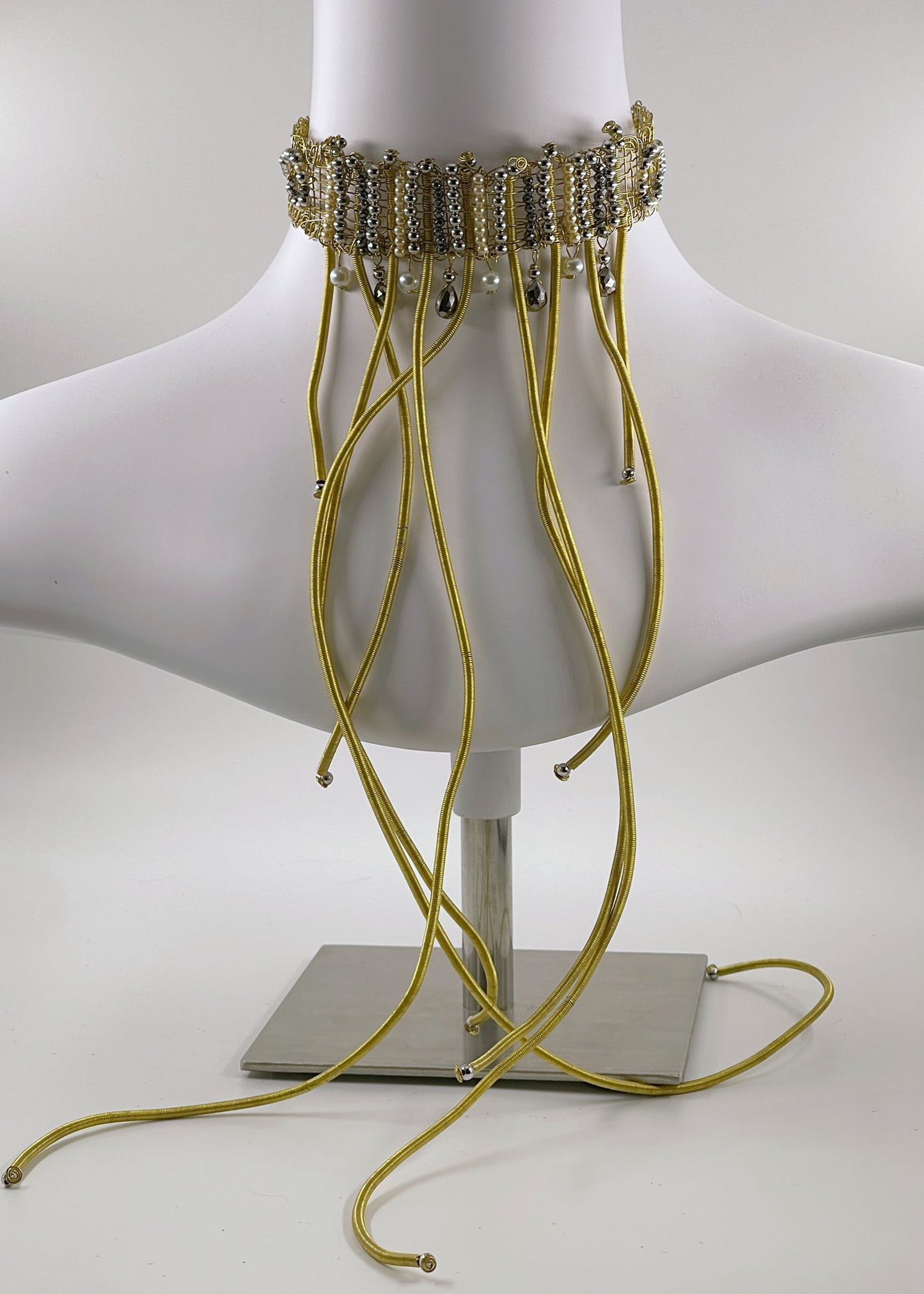Brass Cascade Statement Neckpiece by Sareh Ghomi