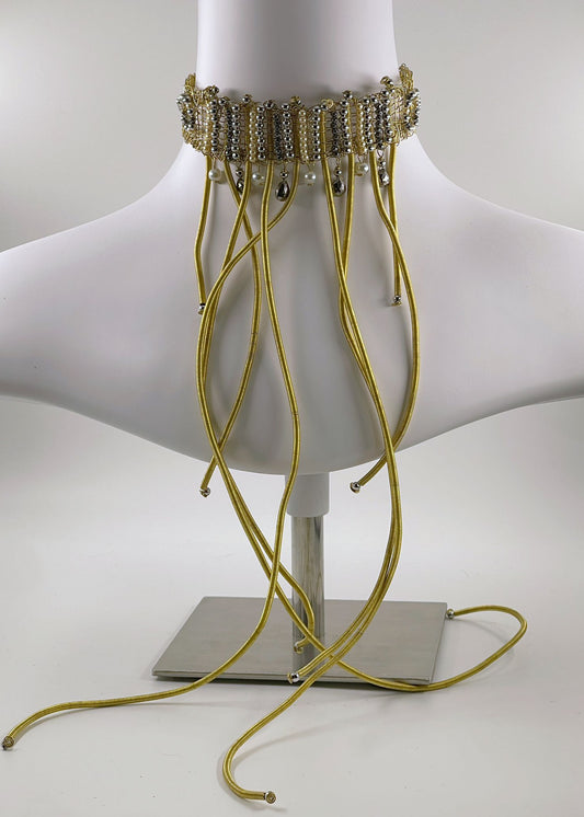 Brass Cascade Statement Neckpiece by Sareh Ghomi