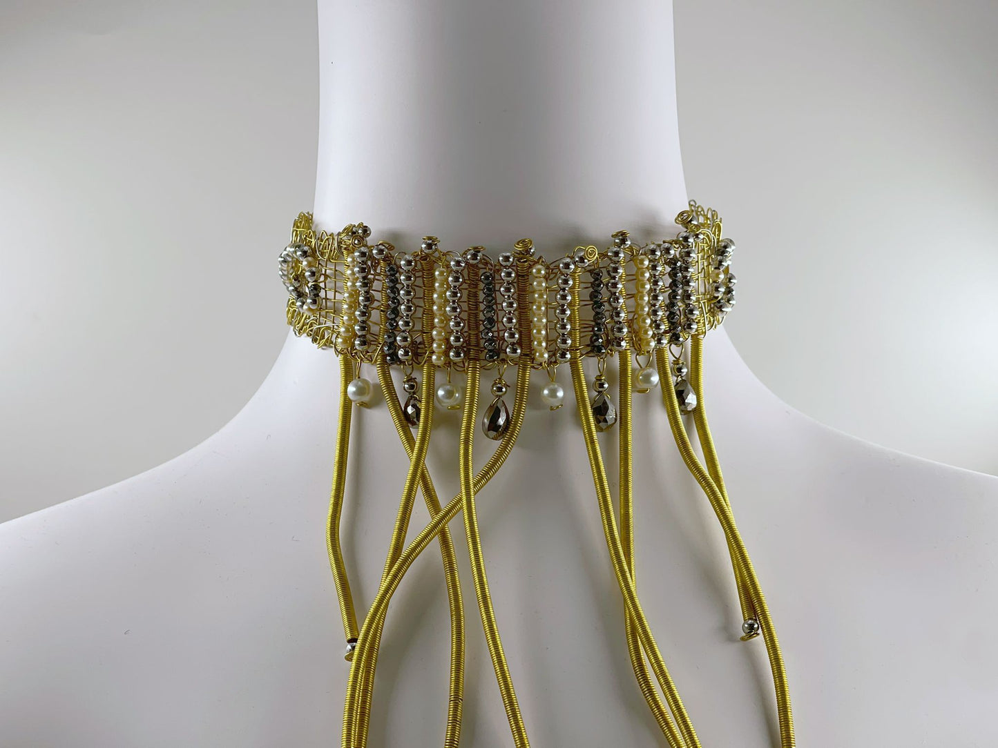 Brass Cascade Statement Neckpiece by Sareh Ghomi