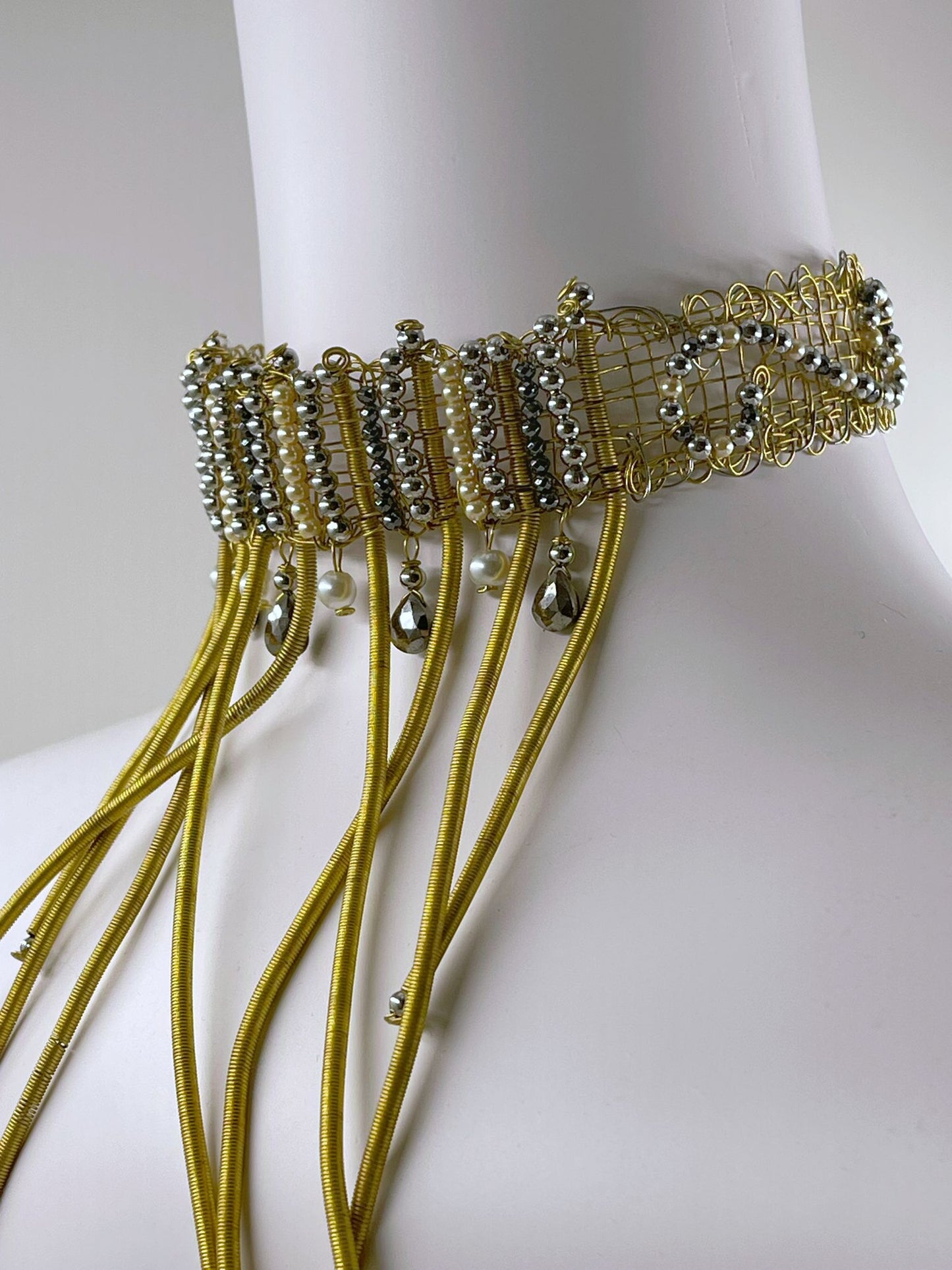 Brass Cascade Statement Neckpiece by Sareh Ghomi