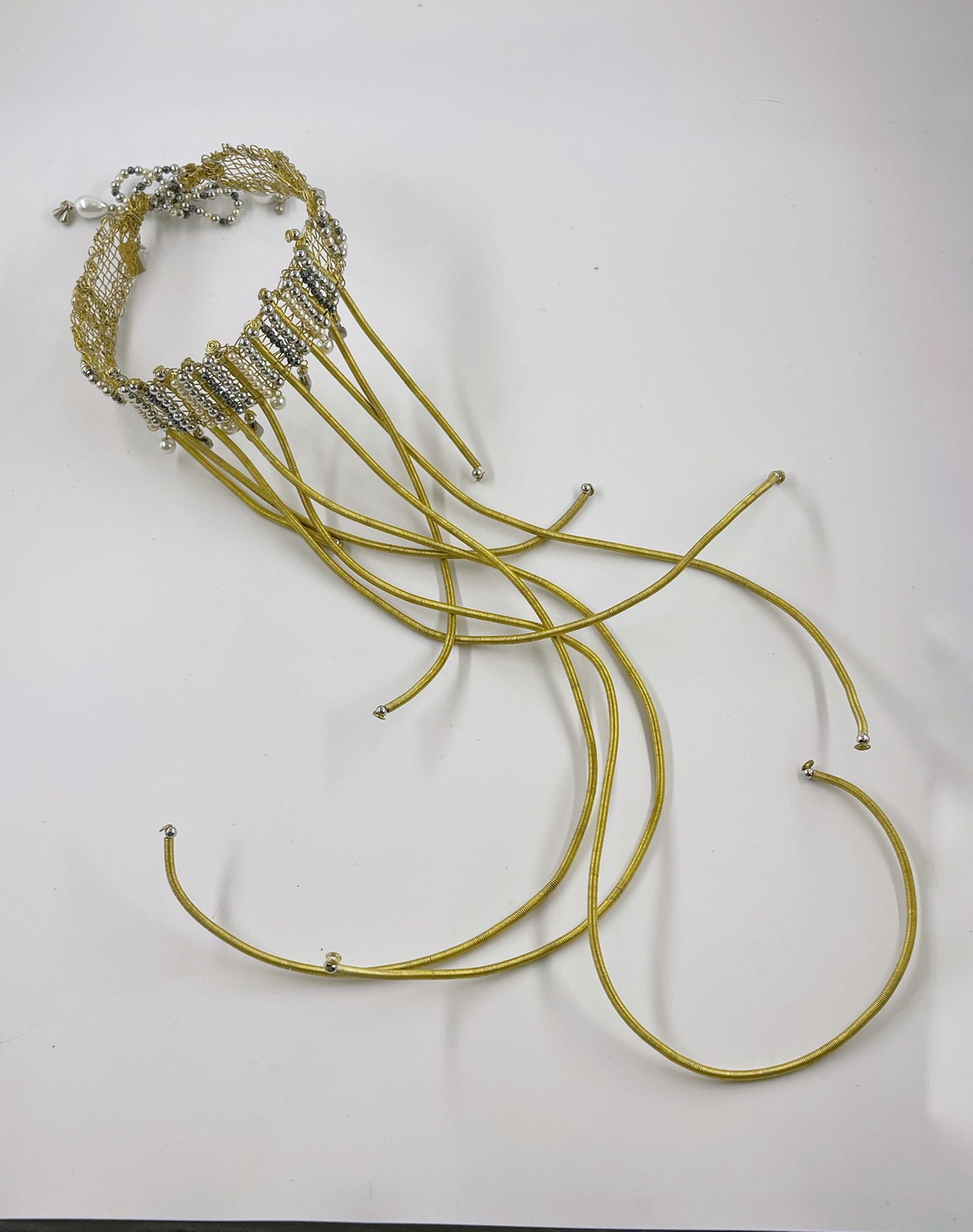 Brass Cascade Statement Neckpiece by Sareh Ghomi