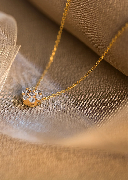 The necklace on textile