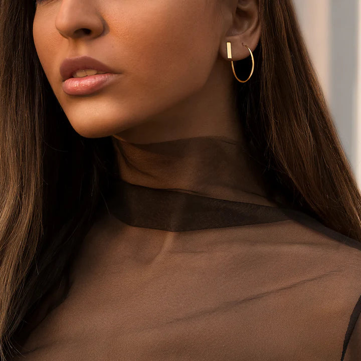 Solid Hoop Earrings 18K Gold by Tille