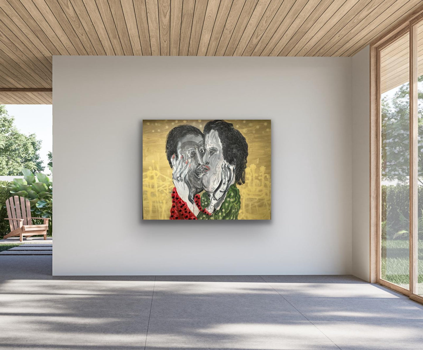 Mehrdad Jafari-Fear of Kissing Painting- Acrylic on Canvas