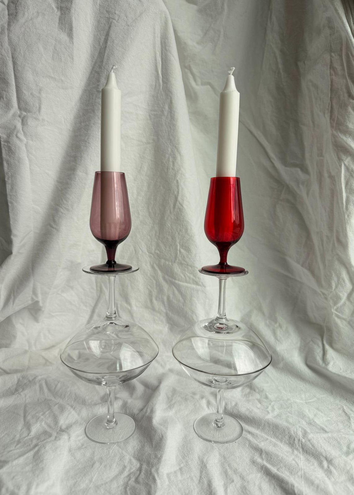 Dual Used Glass Candle Holder/Vase by Melika Shafahi