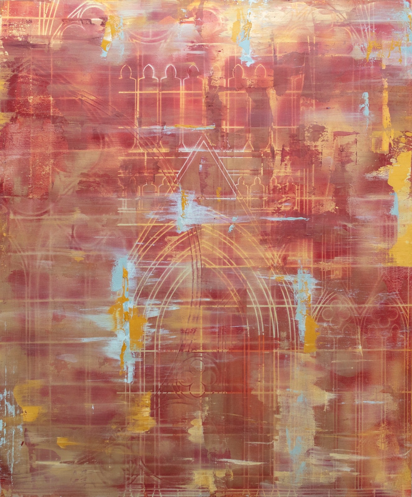 Untitled Painting by Morteza Ahmadvand (Mixed Media on Canvas 48” x 40”)