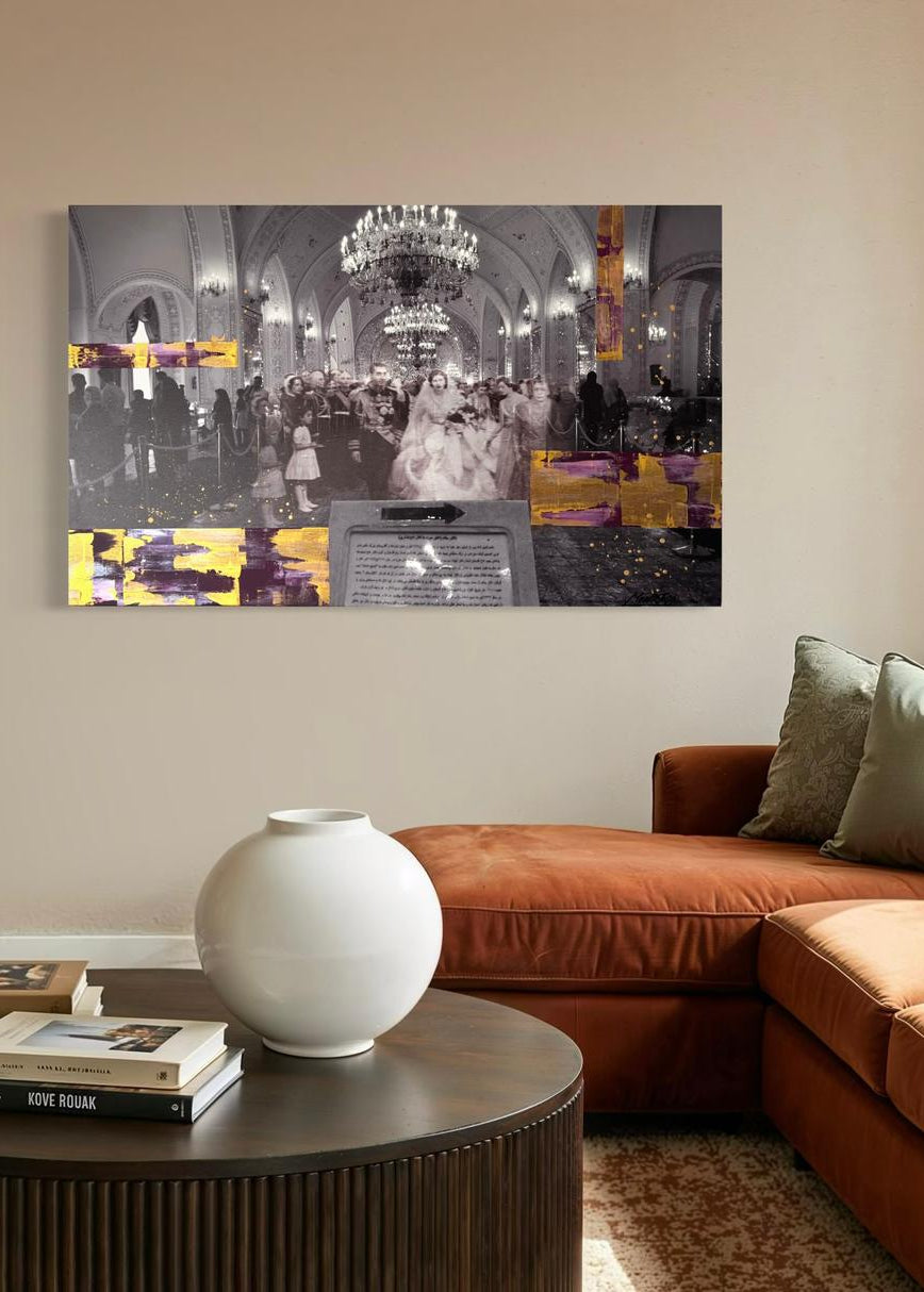 Untitled artwork by Mona Raissi - Mixed Media (31.5 × 51.2 inches)