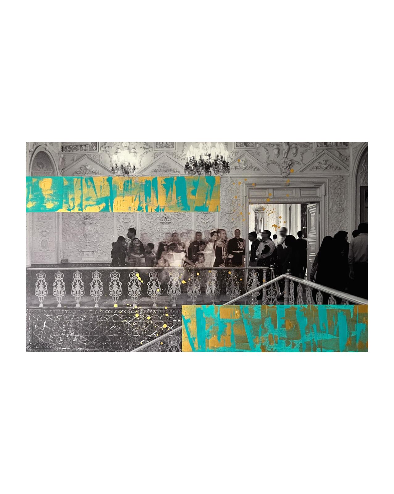 Untitled artwork by Mona Raissi - Mixed Media (31.5 × 51.2 inches)