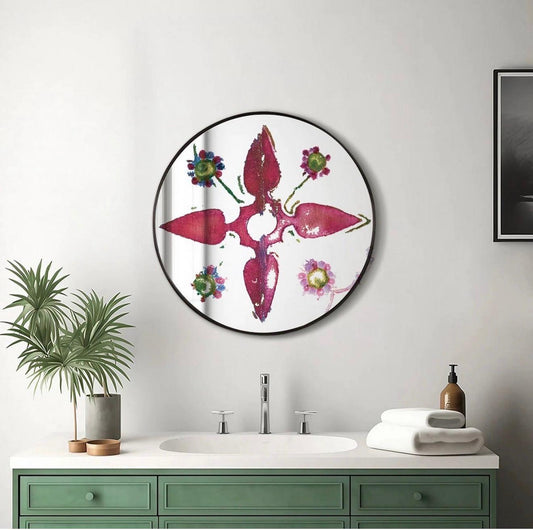 Metal-Framed Round Mirror by Rashed