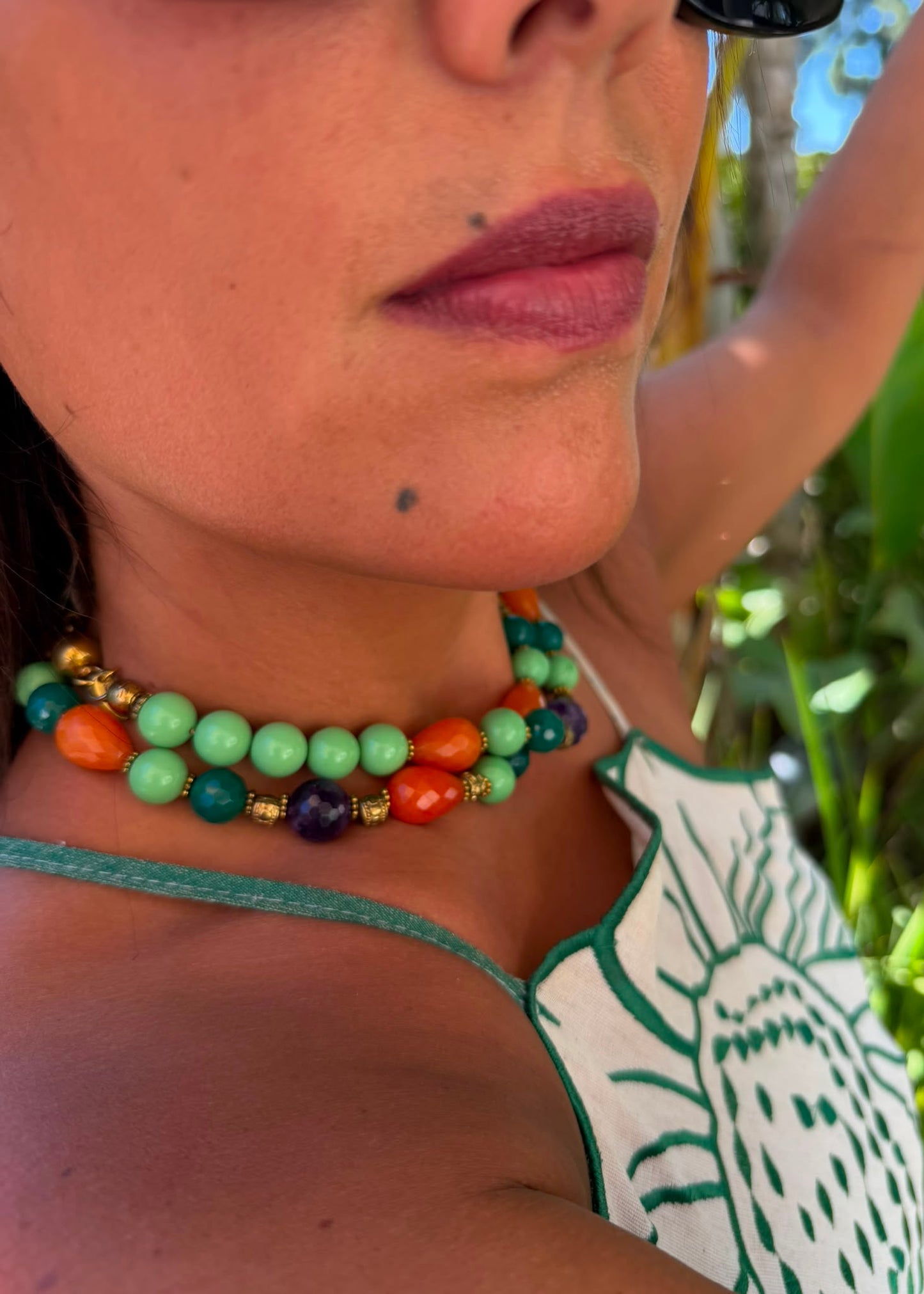 Handmade Multicolored Gem Stones Necklace by Fati Bijoux