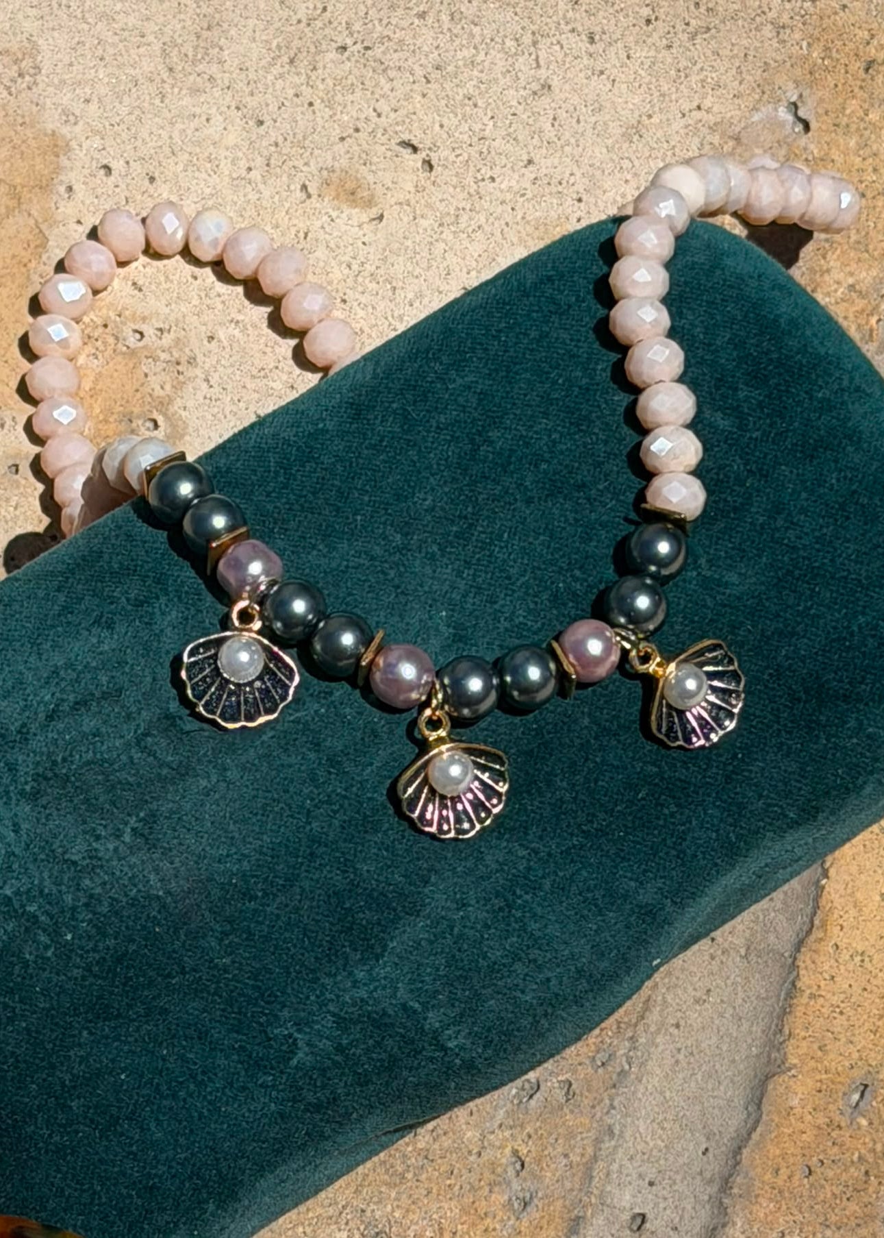 Handmade Light Pink Moonstone Necklace by Fati Bijoux