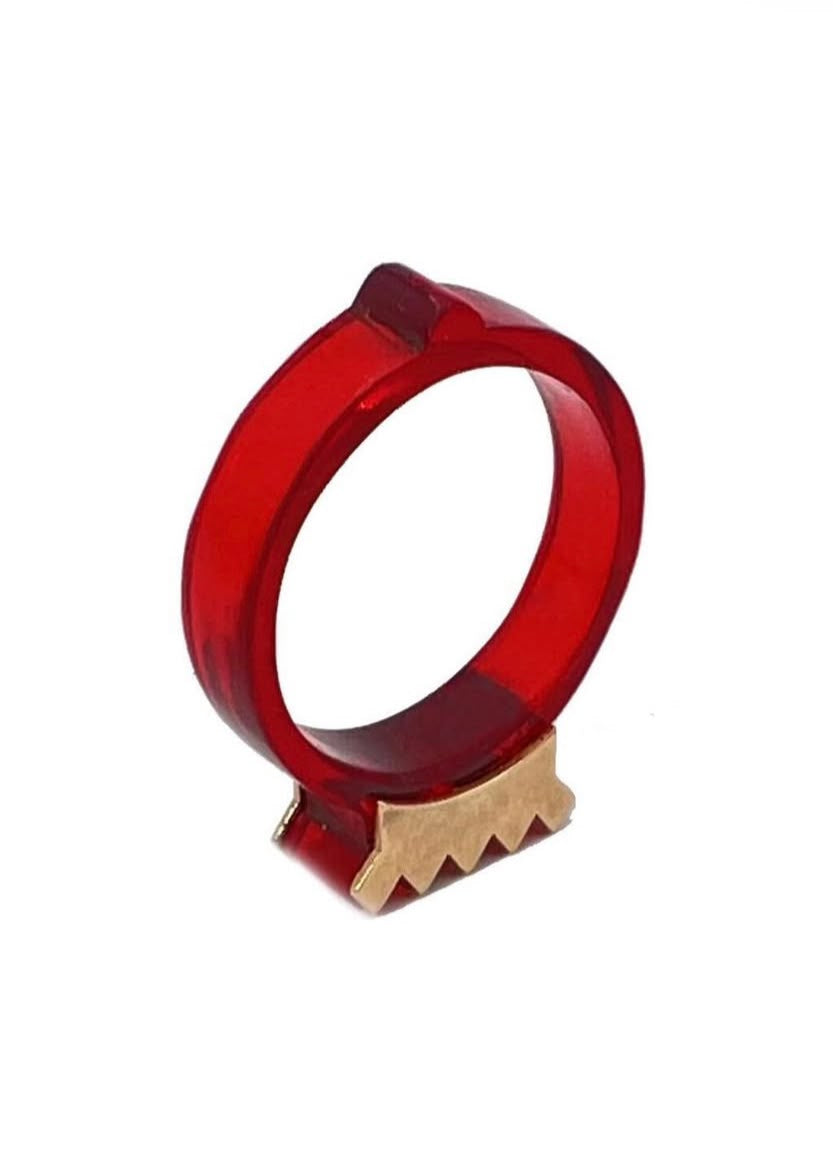 "Opposition" Handcrafted Gold & Resin Ring