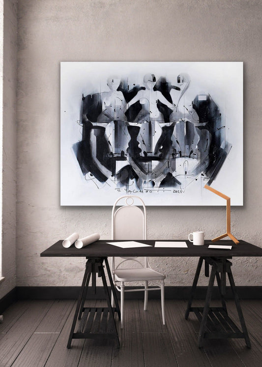 Abstract Painting by Babak Yaghooti , Acrylic & Oil on Canvas (48.82" × 63.78")