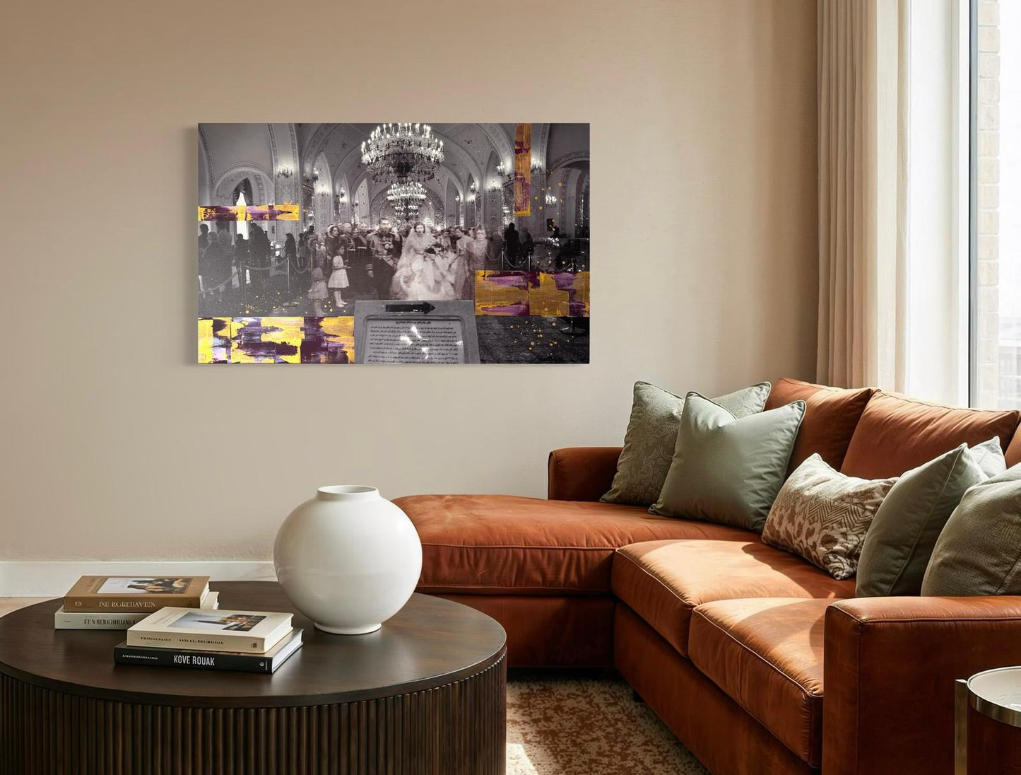Untitled artwork by Mona Raissi - Mixed Media (31.5 × 51.2 inches)