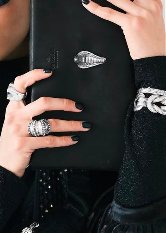 Handmade Layered Silver Ring by Sun Nafissi
