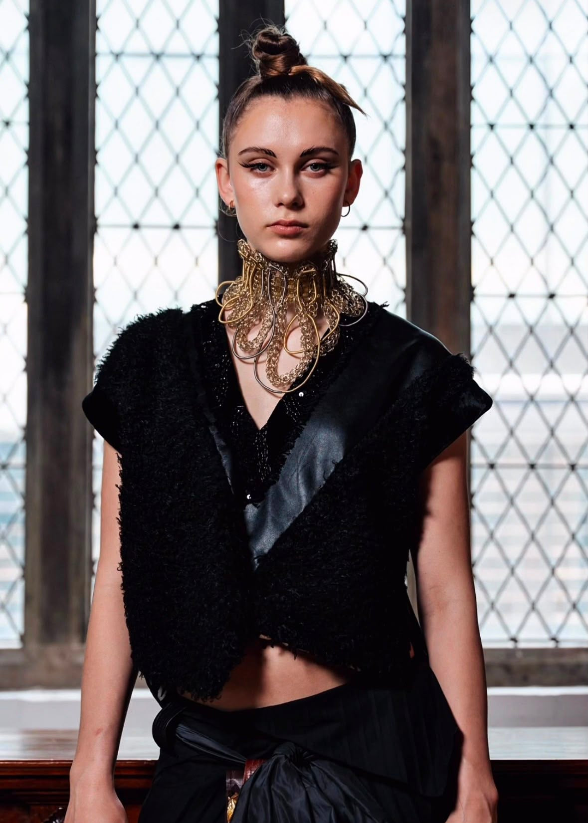 Woven Metal Art Necklace by Sareh Ghomi