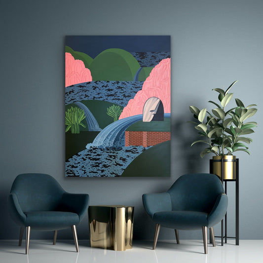 "Untitled" Painting by Rozhan Bagheri, Acrylic on Canvas (47.24" × 35.43")