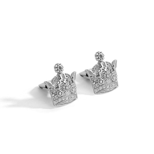 Silver crown cufflinks by Zargoon Design